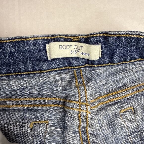 Levis 515 Jeans Womens 8P Short Boot Cut Mid Rise Medium Wash Denim Stretch - Picture 4 of 11